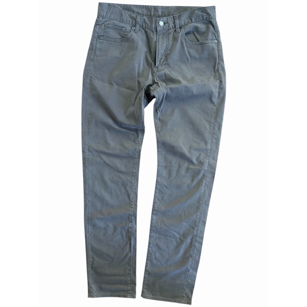 Uniqlo Slim Fit Pants Men 31x30 Gray Stretch Casual Chino Cotton Spandex